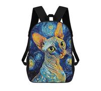 sinyumoney Sphynx Cat Starry Night Mochila De Peluche Con Dibujos Animados, Mochila 3D Para Niños, Bolsa Escolar, Idea De Regalo De Cumpleaños Para Niños Y Niñas 17inch