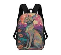 sinyumoney Sphynx Cat Under The Moon Mochila Escolar Resistente Al Agua, Mochila De Viaje, Bolsa Para Computadora - Perfecta Para Viajes, Trabajo Y Uso Diario 17inch