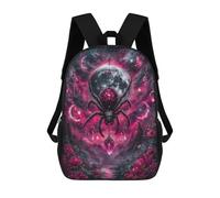 sinyumoney Spider with Jewels in Pink Landscape Mochila Escolar Infantil Impresa En 3D Para Niños, Mochila De Viaje De Alta Capacidad, Bolsas Para Libros, Mochila Escolar Infantil 17inch