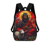 sinyumoney Spiritual Figure with Lotus And Sheep Mochila Infantil De Moda Divertida Mochila Escolar Para Niños Y Adolescentes Con Impresión 3D Para Niños 17inch