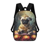 sinyumoney Spiritual Pug Mochilas Para Niños Mochila Escolar Mochila Escolar Impresa En 3D Para Niños Estudiantes De Primaria Y Secundaria 17inch