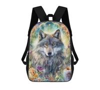 sinyumoney Spiritual Wolf Mochila Escolar Infantil De 17 Pulgadas, Impresa En 3D, Estilo Casual, Para Niños, Ideal Para Viajes, Como Mochila Escolar O Para Llevar Libros.