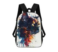 sinyumoney Splash Watercolor Cat Mochila Escolar Resistente Al Agua Para Computadora, Ideal Para Campus, Actividades Al Aire Libre, Viajes Y Deportes 17inch