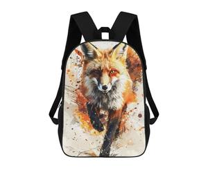 sinyumoney Splash Watercolor Fox Mochila Ligera Informal Para El Día A Día, Mochila Escolar Para Hombres/mujeres 17inch