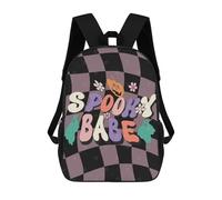 sinyumoney Spooky Babe Halloween Mochila Escolar Para Niños Mochila Escolar Impresa En 3D Mochila Escolar De Moda Para Niños De Primaria Y Secundaria 17inch