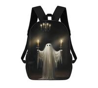 sinyumoney Spooky Ghost in Candlelit Room Mochila Escolar Para Institutos De Secundaria Mochila Informal - Perfecta Para Viajes, Trabajo Y Uso Diario 17inch