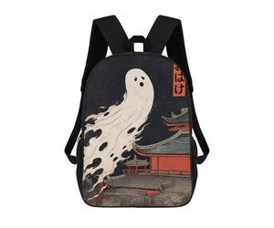 sinyumoney Spooky Ghost Yurei Obake Mochila Escolar Grande Para Niños - Perfecta Para Viajes, Trabajo Y Uso Diario 17inch