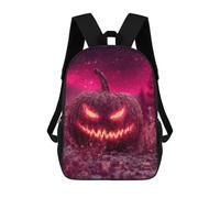 sinyumoney Spooky Glowing Pumpkin Mochila Escolar Informal Para El Día A Día, Para La Escuela, El Trabajo Y Los Viajes Para Hombres, Mujeres Y Adolescentes. 17inch