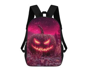 sinyumoney Spooky Glowing Pumpkin Mochila Escolar Informal Para El Día A Día, Para La Escuela, El Trabajo Y Los Viajes Para Hombres, Mujeres Y Adolescentes. 17inch