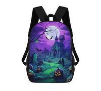 sinyumoney Spooky Halloween Graveyard Mochila, Mochila Infantil, Mochila Escolar Para Estudiantes, Mochila Para Libros, Mochila Escolar Impresa En 3D Para Niños Y Niñas 17inch