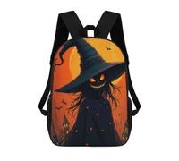 sinyumoney Spooky Halloween Witch Moon Mochila Escolar Para Niños Y Niñas, Mochila Informal De Viaje, Mochila De Gran Capacidad Para El Día A Día 17inch