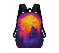 sinyumoney Spooky Haunted House Scene-1 17inch Mochila Escolar Impresa En 3D Para Niños, Mochila Escolar Informal De Moda, Mochilas De Viaje Para Niños Y Estudiantes.