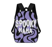 sinyumoney Spooky Mama Halloween Mochila Escolar De Moda Para Material Escolar, Mochila Impermeable Informal Para Niños/niñas/adolescentes 17inch