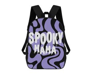 sinyumoney Spooky Mama Halloween Mochila Escolar De Moda Para Material Escolar, Mochila Impermeable Informal Para Niños/niñas/adolescentes 17inch
