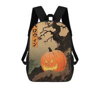 sinyumoney Spooky Pumpkin Ukiyoe Mochila Infantil Para Niñas, Mochila Escolar 3D, Mochila Para Niños Pequeños, Mochila Informal De Día, Mochila Escolar De Moda 17inch