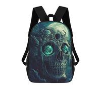 sinyumoney Spooky Skull Art Print Mochila Grande Para Portátil Resistente Al Agua Para La Escuela - Perfecta Para Viajes, Trabajo Y Uso Diario 17inch