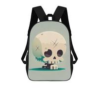 sinyumoney Spooky Skull Illustration Mochila Escolar Para Niños Mochila Escolar Impresa En 3D Mochila Escolar De Moda Para Niños De Primaria Y Secundaria 17inch