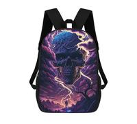 sinyumoney Spooky Skull Lightning Scene Mochila Escolar, Bolso De Negocios, Bolso Para Portátil Resistente Para Niñas Y Adolescentes 17inch
