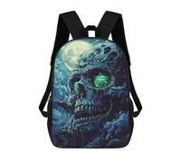 sinyumoney Spooky Skull with Glowing Eye Mochilas Para Niños 17inch Mochila Escolar Mochila Escolar Impresa En 3D Para Niños De Primaria Y Secundaria