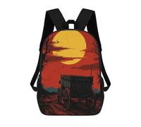 sinyumoney Spooky Wagon Under A Full Moon Mochila Escolar Impresa En 3D Mochilas Informales Para Niños Mochila Escolar Impresa En 3D Para Niños De Primaria Y Secundaria 17inch