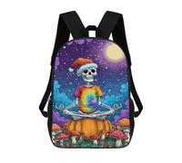 sinyumoney Spooky Yoga Skeleton Art Print Mochila Escolar De Moda, Mochila Para Material Escolar, Mochila Impermeable Informal Para Acampar, Aventuras Al Aire Libre Y Viajes Diarios 17inch