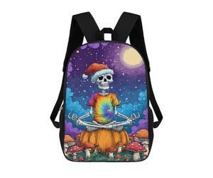 sinyumoney Spooky Yoga Skeleton Art Print Mochila Escolar De Moda, Mochila Para Material Escolar, Mochila Impermeable Informal Para Acampar, Aventuras Al Aire Libre Y Viajes Diarios 17inch