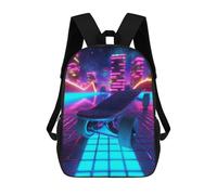 sinyumoney Sport Neon Skateboard Mochila Escolar Para Niños De 17 Pulgadas, Mochila Informal De Viaje Para Niños Y Niñas, Mochila De Gran Capacidad Para El Día A Día 17inch