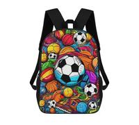sinyumoney Sports Ball Fiesta -1 Mochila Escolar Infantil Con Impresión 3D, Mochila Escolar Informal Para Niños De Primaria Y Secundaria 17inch