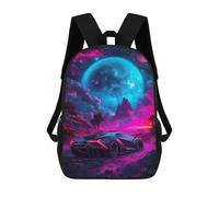 sinyumoney Sports Car in Space Mochila Escolar Impresa En 3D Para Niños Y Niñas, Mochila Escolar, Mochila De Viaje Para Niños 17inch