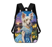 sinyumoney Spring Dog in Blue Dress Mochilas Para Niños 17inch Mochila Escolar Mochila Escolar Impresa En 3D Para Niños De Primaria Y Secundaria