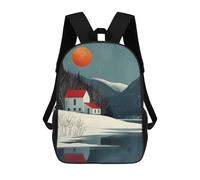 sinyumoney Spring in Scandinavia Mochila Infantil Para Niñas, Mochila Escolar 3D, Mochila Para Niños Pequeños, Mochila Informal De Día, Mochila Escolar De Moda 17inch