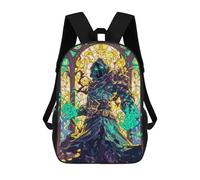 sinyumoney Squirrel Watercolor mochilas escolares para niños, bolsa de escuela impresa en 3D para niños, estudiantes de primaria y universidad, Esmeralda Arcano Mago, 17"