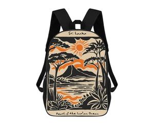 sinyumoney Sri Lanka Landscape Art Print Mochila Escolar Para Secundaria Y Preparatoria. Mochila Informal Para Hombres, Mujeres Y Adolescentes. 17inch