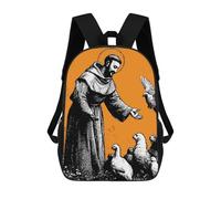 sinyumoney St Francis of Assisi Saint Mochila Escolar Resistente Al Agua, Mochila De Negocios Para Hombres, Mujeres Y Adolescentes 17inch