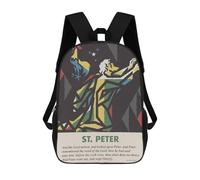 sinyumoney ST PETER Mochila, Mochila Escolar Impresa En 3D, Bolsa Para El Almuerzo Escolar, Mochila De Viaje, Mochila Para Amigos, Mochila Escolar Para Niñas Y Niños 17inch
