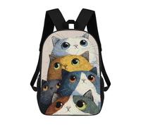sinyumoney Stack of Colorful Cats Illustration Mochila Escolar Infantil Impresa En 3D Para Niños, Mochilas De Viaje, Bolsas Para Libros, Mochila Escolar Infantil 17inch