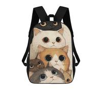 sinyumoney Stack of Cute Cartoon Cats Mochila Infantil, Mochila Escolar Para Niños Y Adolescentes, Mochila De Viaje, Mochila Escolar, Mochila Para Libros 17inch