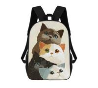sinyumoney Stack of Four Cute Cats Mochila Escolar Infantil Impresa En 3D Mochila De Viaje De Alta Capacidad Bolsas Para Libros Mochila Infantil 17inch