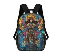 sinyumoney Stained Glass Angel Mochila Escolar Infantil Impresa En 3D, Mochila Informal De Moda Para Niños, Mochila De Viaje De Alta Capacidad Para Libros Para Niños 17inch