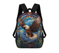 sinyumoney Stained Glass Bald Eagle Mochilas Infantiles Impresas En 3D Para Niños, Mochilas Escolares De Moda, Mochilas De Viaje, Mochilas Escolares Para Niños De Primaria 17inch
