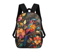 sinyumoney Stained Glass Bird Garden-1 Mochila Escolar, Mochila Para Portátil, Mochila Para Niños/niñas/adolescentes 17inch