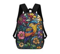 sinyumoney Stained Glass Bird Garden Mochilas Escolares Para Ordenador, Ideales Para El Colegio/trabajo/viajes, Acampadas, Aventuras Al Aire Libre Y Viajes Diarios 17inch