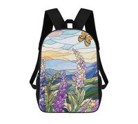 sinyumoney Stained Glass Butterfly & Flowers Mochila Escolar Infantil Impresa En 3D Para Niños, Mochila De Viaje De Alta Capacidad, Bolsas Para Libros, Mochila Escolar Infantil 17inch