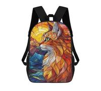 sinyumoney Stained Glass Cat Mochila Escolar Para Niñas Mochila Impermeable Mochila Informal De Día Mochila Ligera Para Niño Y Niña Mochila Escolar 17inch