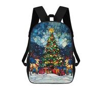 sinyumoney Stained Glass Christmas Tr Mochila Escolar Infantil Impresa En 3D Para Niños, Mochila De Viaje De Alta Capacidad, Bolsas Para Libros, Mochila Escolar Infantil 17inch