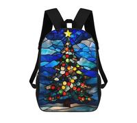 sinyumoney Stained Glass Christmas Tree Mochila Escolar Infantil Impresa En 3D, Mochila Informal De Moda Para Niños, Mochila De Viaje De Alta Capacidad Para Libros Para Niños 17inch