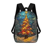 sinyumoney Stained Glass Christmas Tree Mochila Escolar Infantil Impresa En 3D Para Niños, Mochila De Viaje De Alta Capacidad, Bolsas Para Libros, Mochila Escolar Infantil 17inch