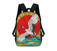 sinyumoney Stained Glass Crane Flying Over Water Mochila Escolar Infantil Impresa En 3D Para Niños, Mochilas De Viaje De Alta Capacidad, Bolsas Para Libros, Mochila Escolar Infantil 17inch