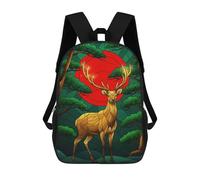 sinyumoney Stained Glass Deer in Forest Mochila, Mochila Escolar Impresa En 3D, Bolsa Para El Almuerzo Escolar, Mochila De Viaje, Mochila Para Amigos, Mochila Escolar Para Niñas Y Niños 17inch