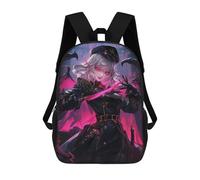 sinyumoney Stained Glass Desert Sunset Mochilas para niños, mochila escolar, mochila impresa en 3D para niños, mochila de viaje, bolsa de libros para niños, Comandante de vampiros, 17"